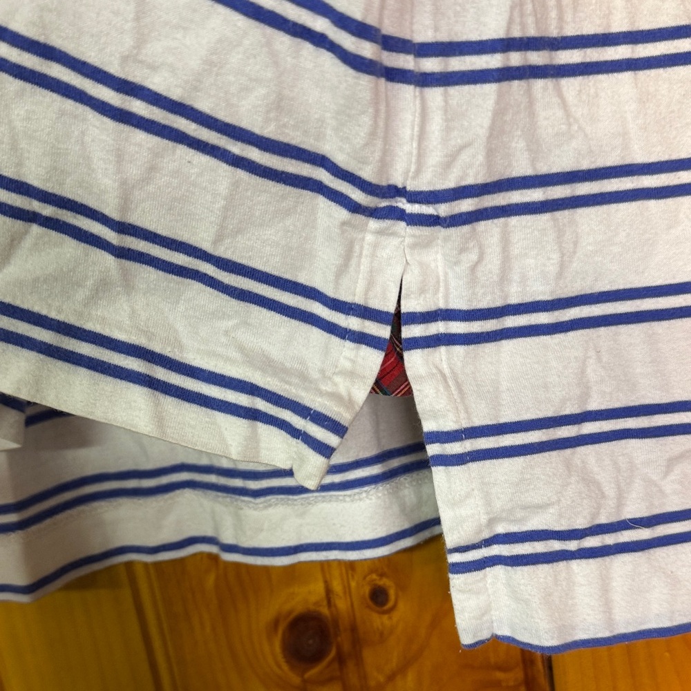 Polo Golf Ralph Lauren Vintage Lisle Striped Polo Shirt in Blue and White - Picture 10 of 11